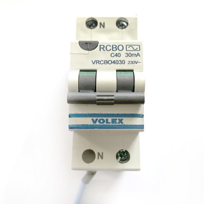 Volex VRCBO4030 C40 40A 40 Amp 30mA RCBO 2 Double Pole Circuit Breaker Type AC